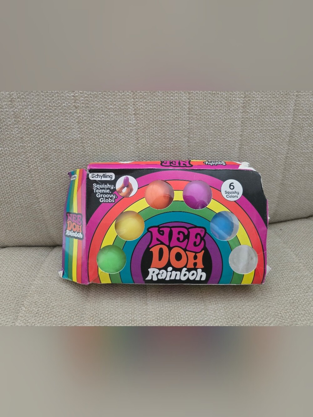 Nee Doh Rainbow Groovy Glob Squishy Squeeze Toy Multicolor 6 Colors *read*